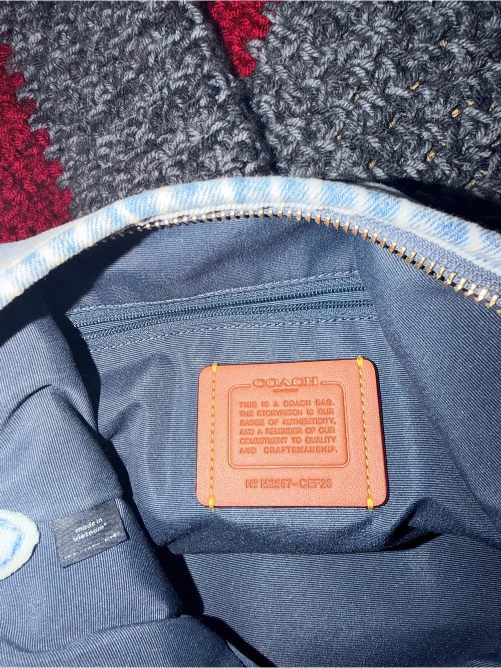 2026 Coach Loved indigo Blue Denim Laurel with added custom patches